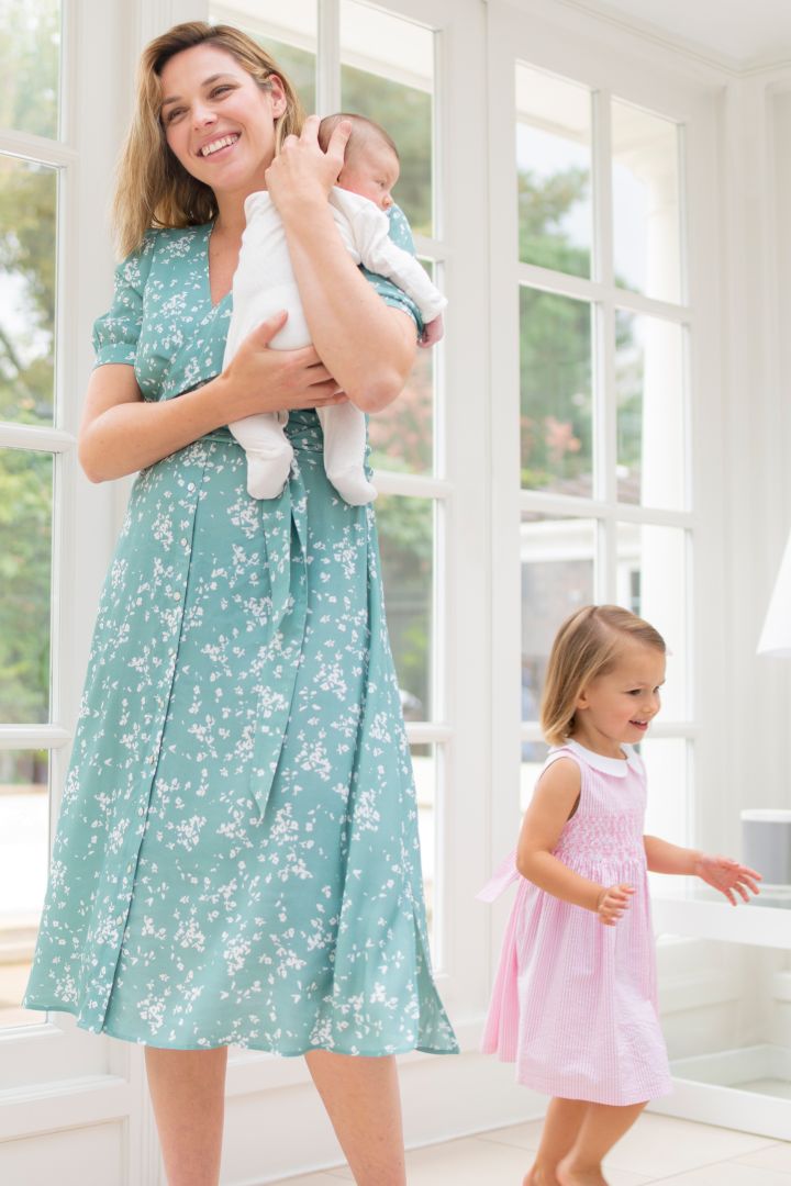 Midi Maternity and Nursing Sress in Wrap Look