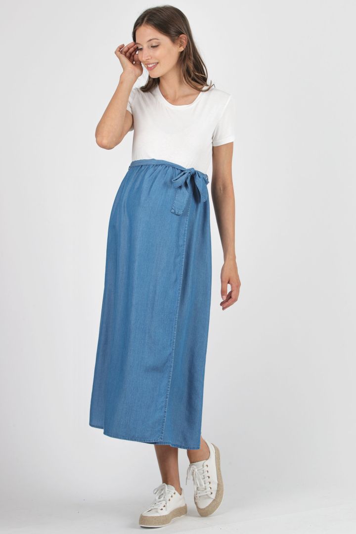 Tencel Umstandskleid mit Jerseytop