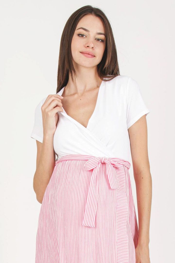 Umstands- und Stillkleid in Wickeloptik