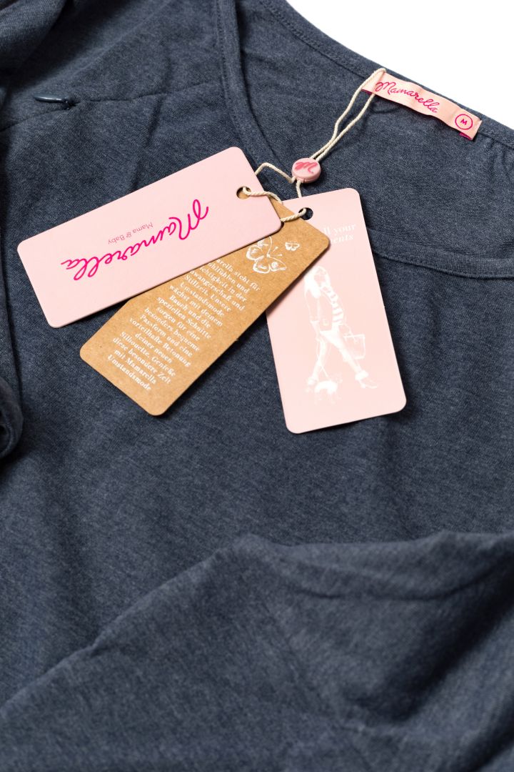 Lounge- und Pyjama Umstandsshirt mit Stillöffnung blau melange