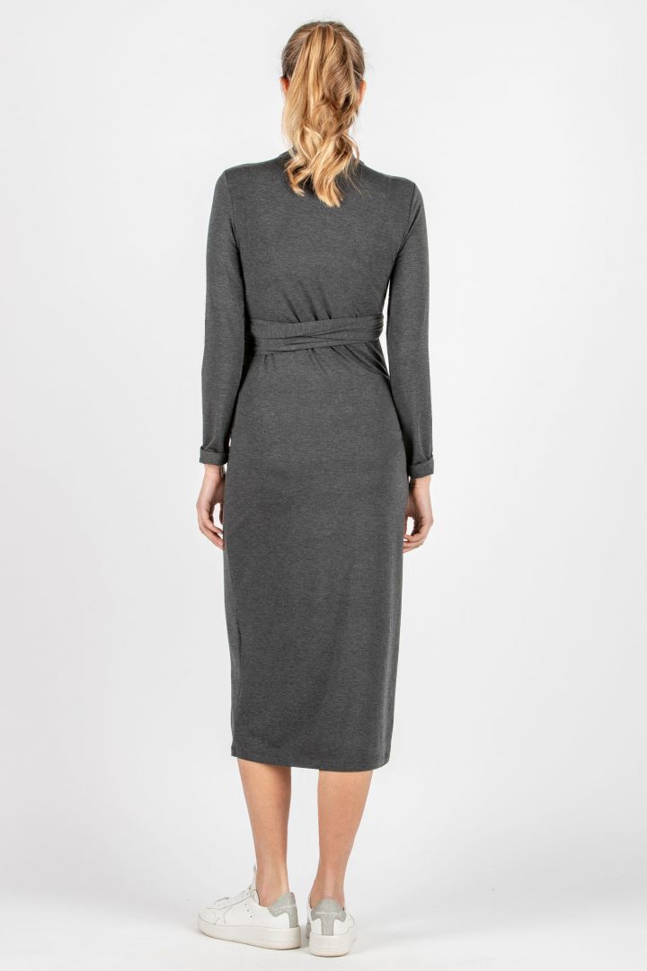 Midi Umstands- und Stillkleid in Wickel-Optik