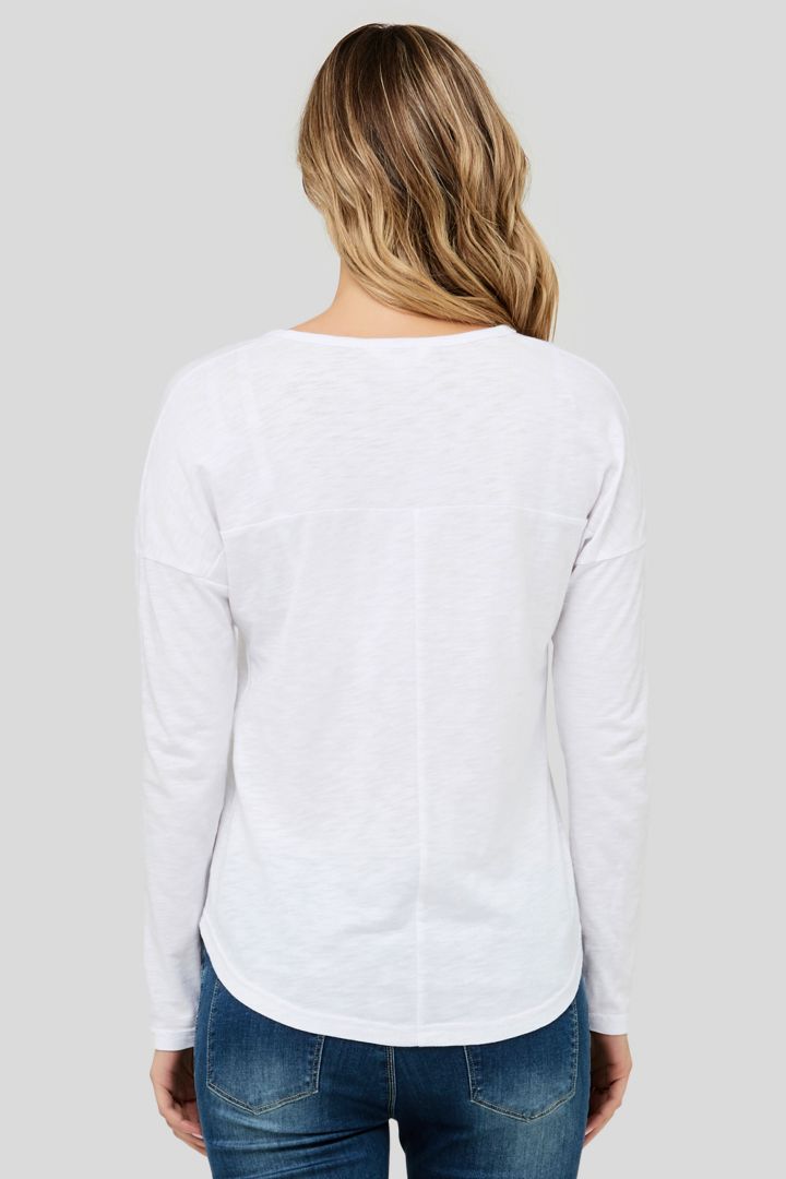 Relaxed Maternity Shirt Long Sleeve white