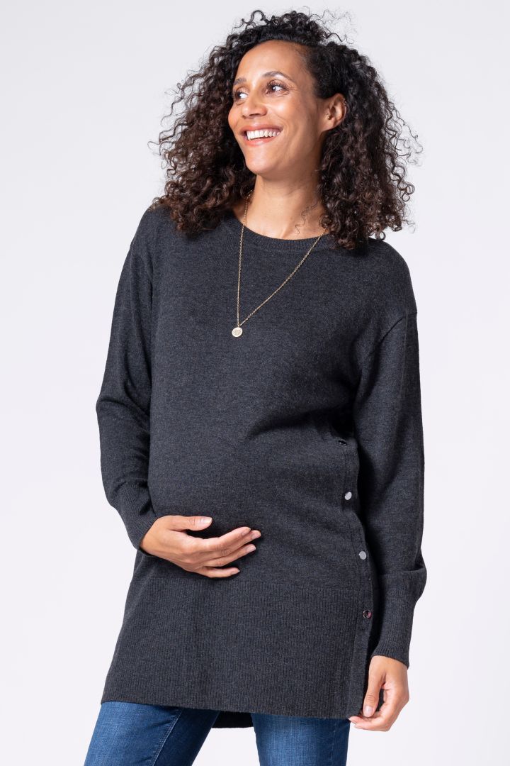 Maternity Knit Pullover with Nursing Opening