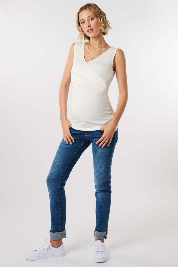 Eco Viskose Cross-Over Umstands- und Stilltop off-white