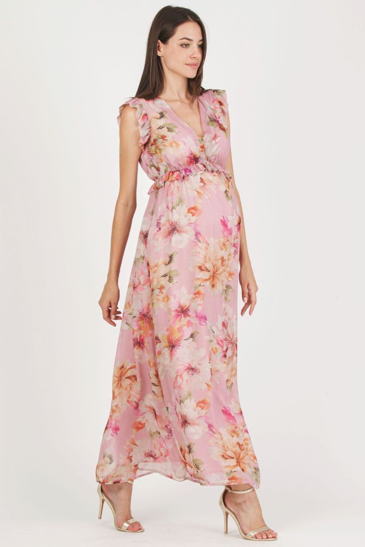 Chiffon Umstandskleid mit Blumenprint