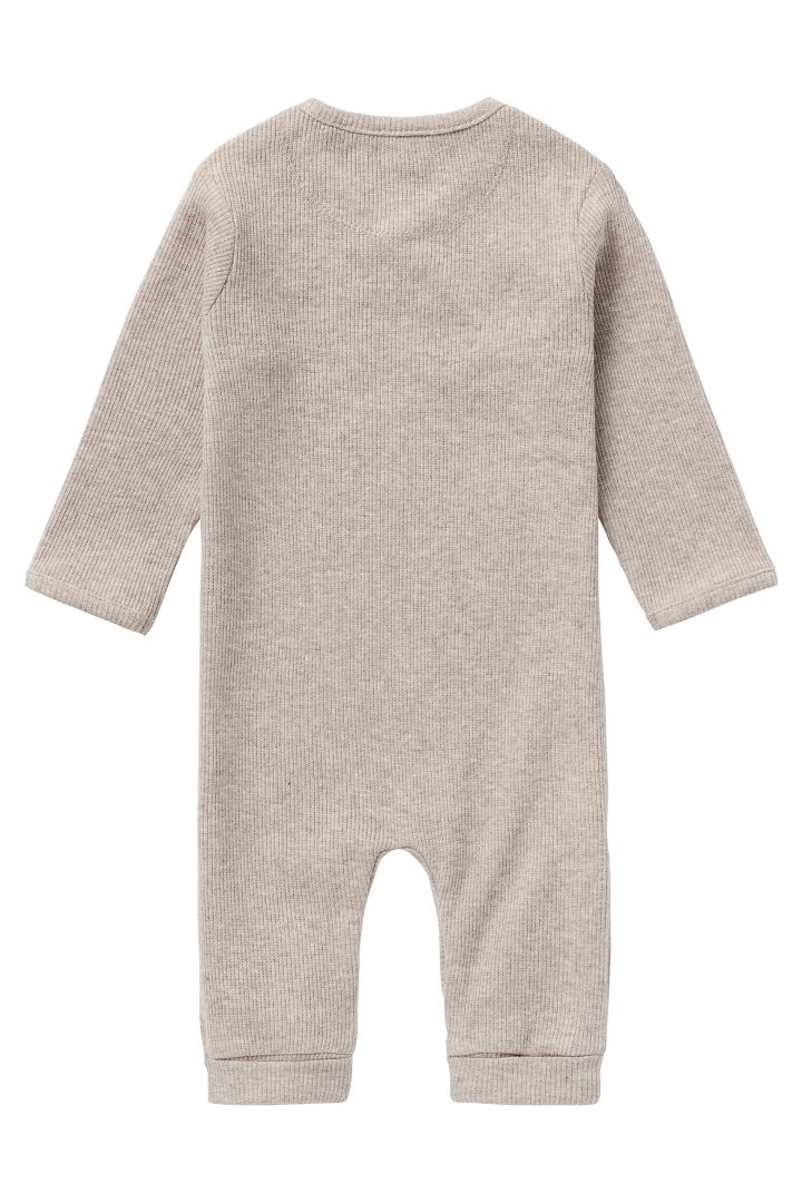 Organic Rippstrick Strampler taupe