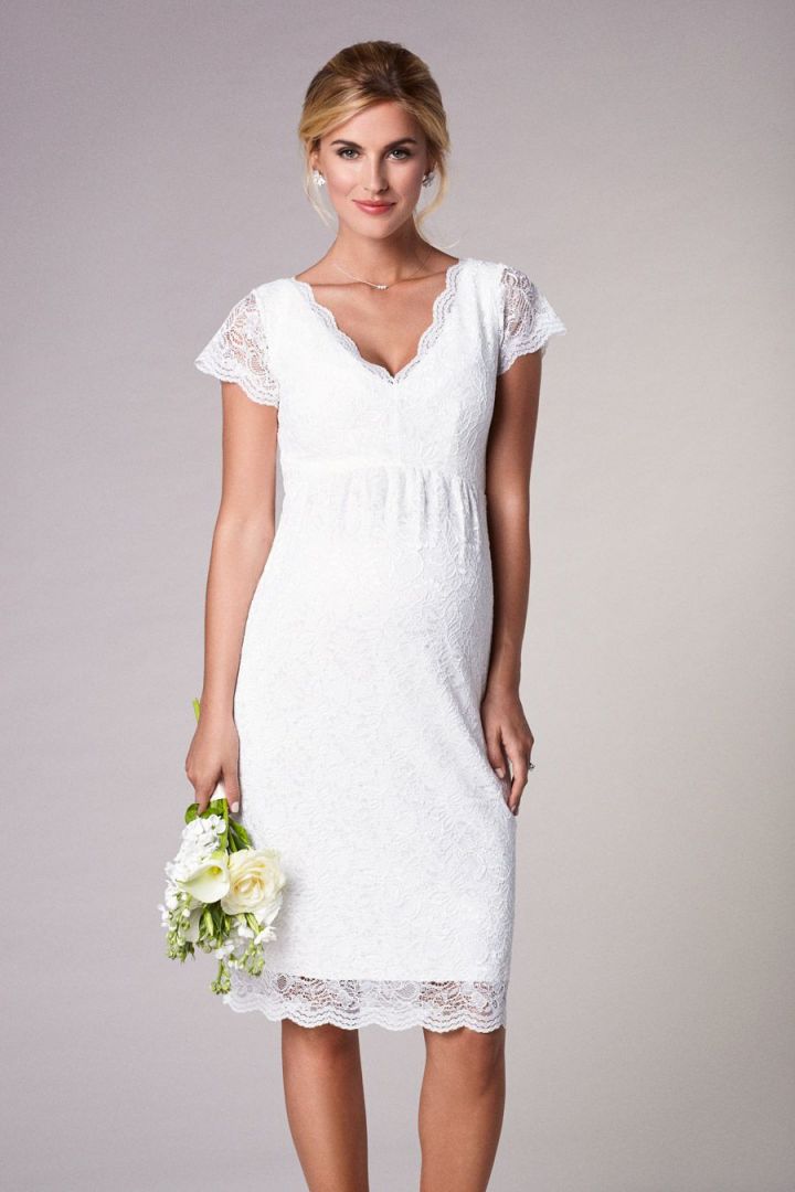 Maternity Wedding Dress with V-Neck