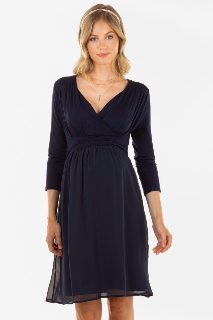 Ecovero Umstands- und Stillkleid mit Chiffon Rock