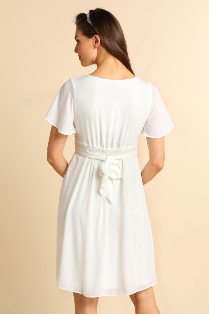 Chiffon Umstandsbrautkleid mit Stillöffnung