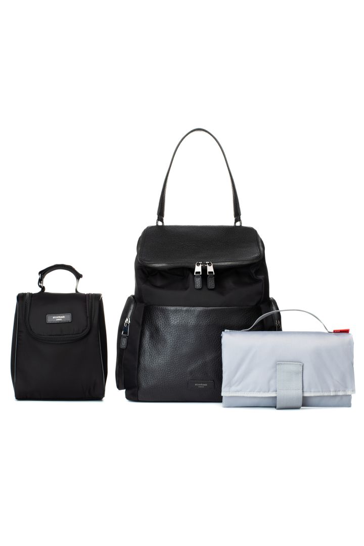 Storksak Wickelrucksack mit Leder und Hardware anthrazit