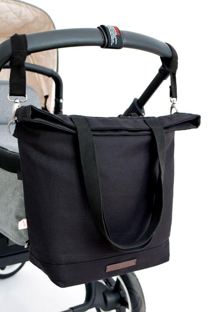 2 in 1 Wickeltasche und Rucksack schwarz