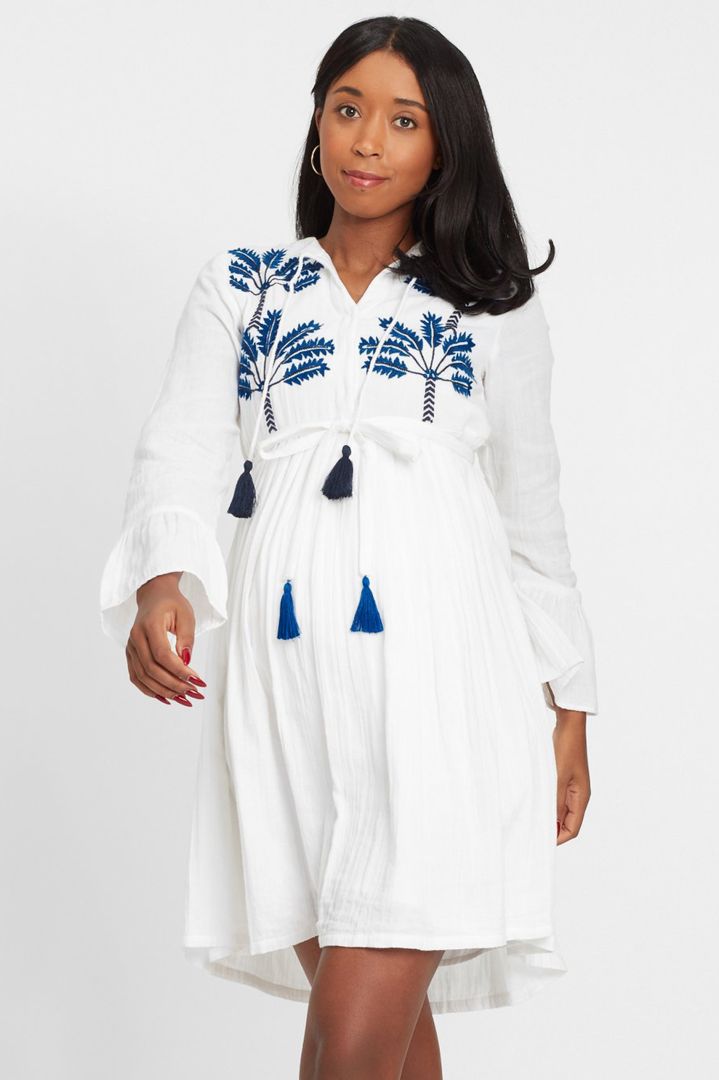 Umstands- und Still-Tunikakleid Oceanic White