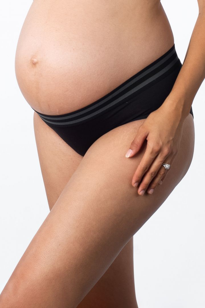 Baumwoll Taillen-Slip mit Auslaufschutz schwarz