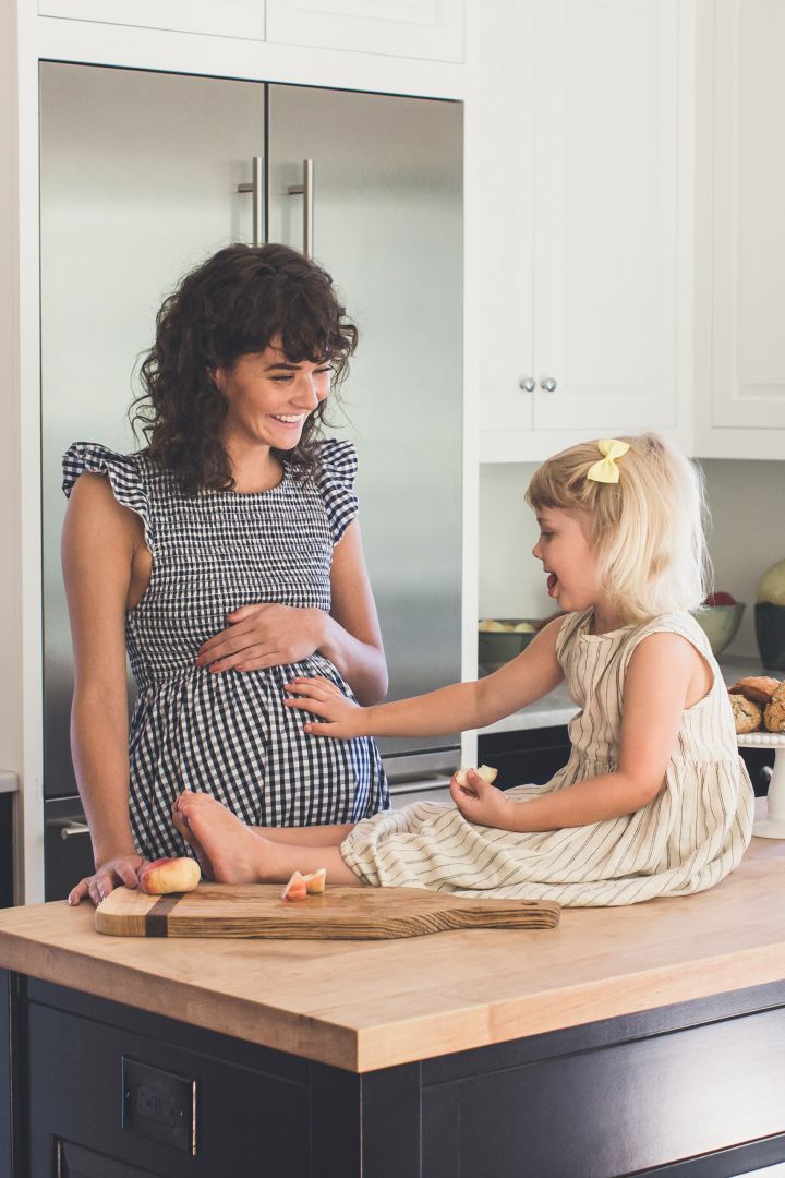 Ginham Maternity Dress with Ruffles