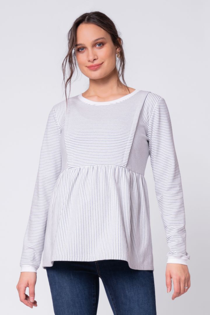 Maternity and Nursing Tunic with Stripes