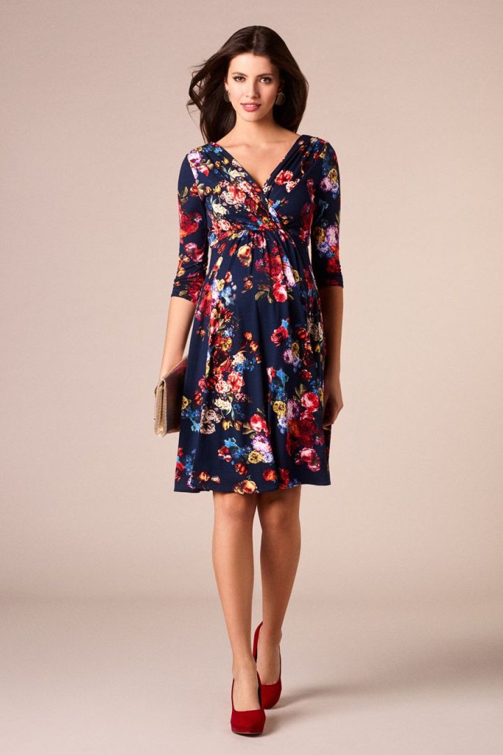 Festive Maternity Dress midnight garden