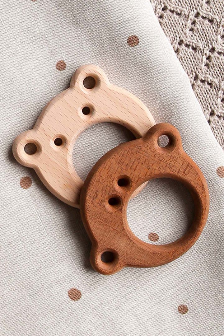 Sapelli Holz Greif- und Beißring Äffchen