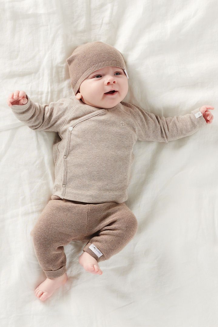 Organic Baby Wickelshirt taupe