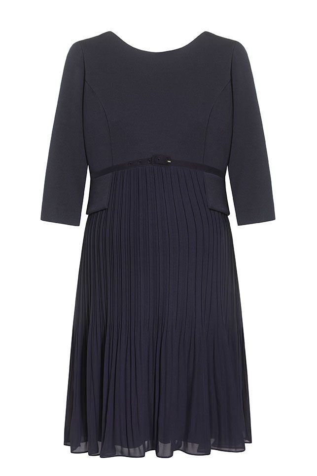 Umstandskleid mit Plisseerock dunkelblau
