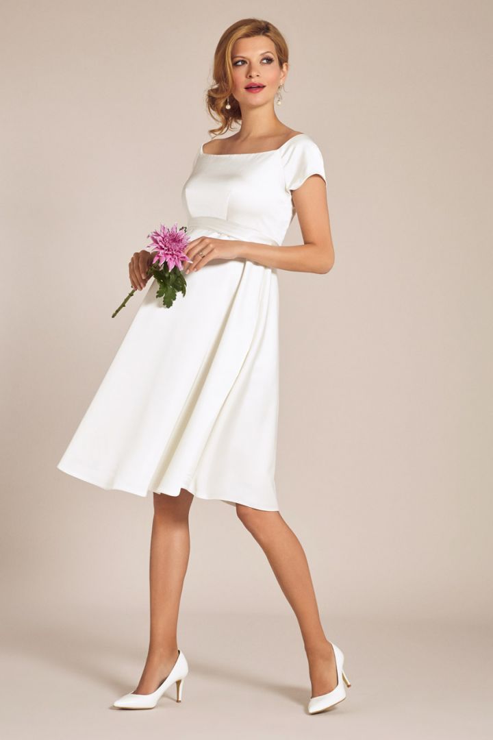 Maternity Bridal Dress with Submarine Neckline