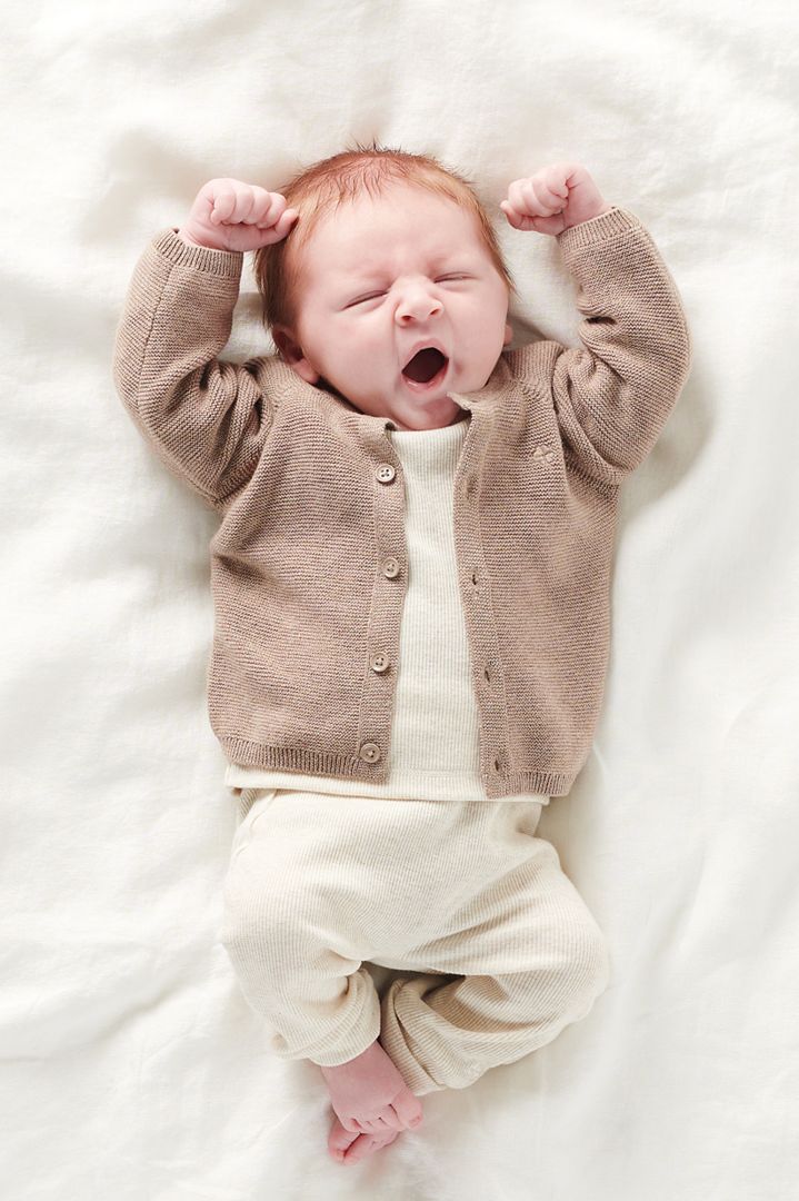Organic Baby Knit Cardigan taupe