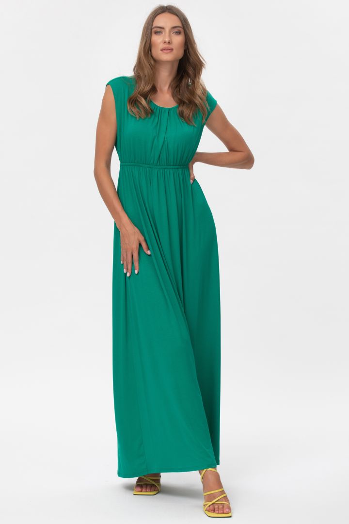 Maxi Maternity Dress with Back Cutout green