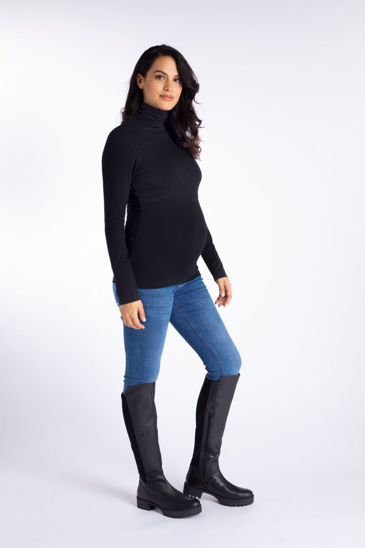 Ecovero Umstands- und Stillshirt mit Rollkragen