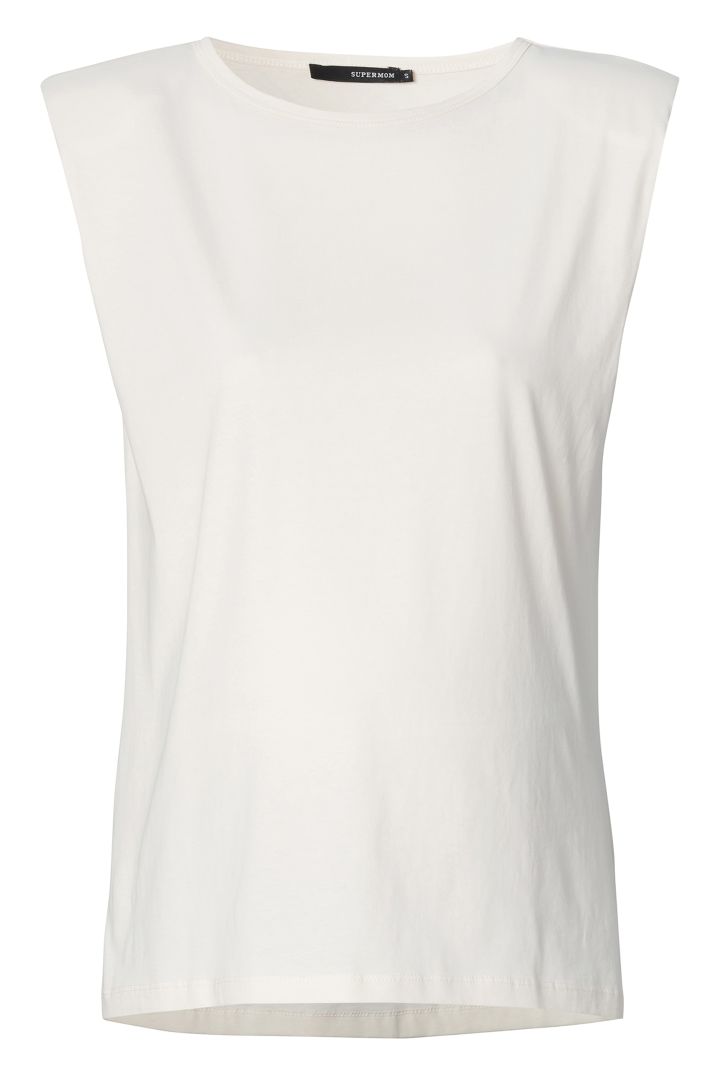 Organic Umstandsshirt mit Schulterpolster off-white
