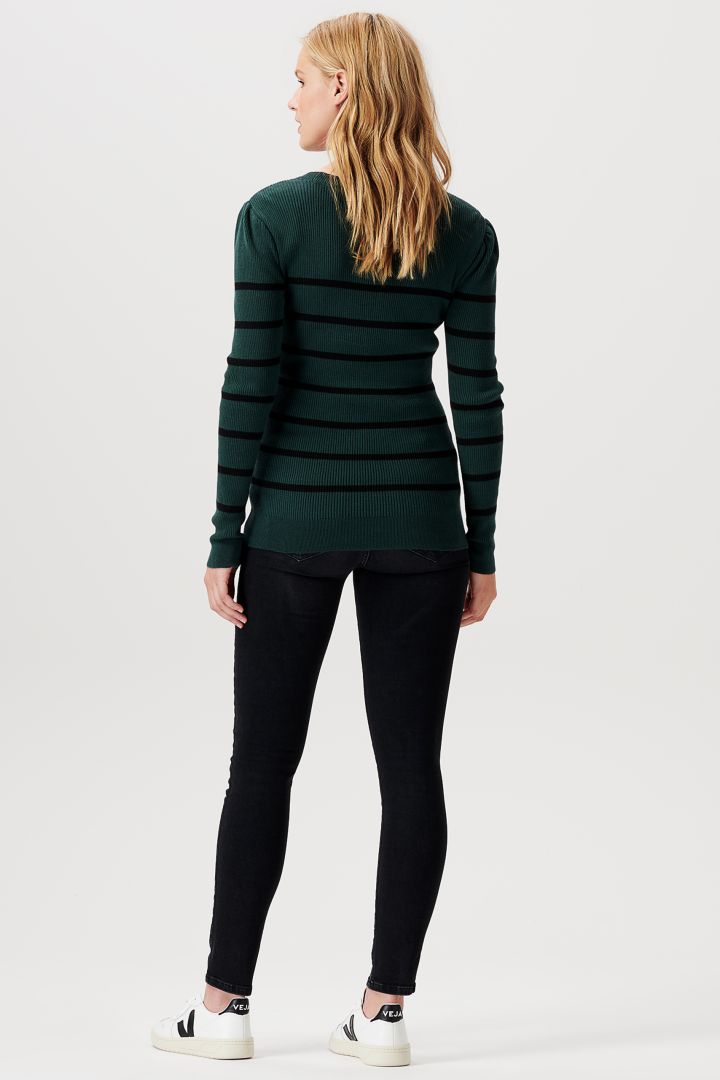 Umstandspullover mit Streifen grün