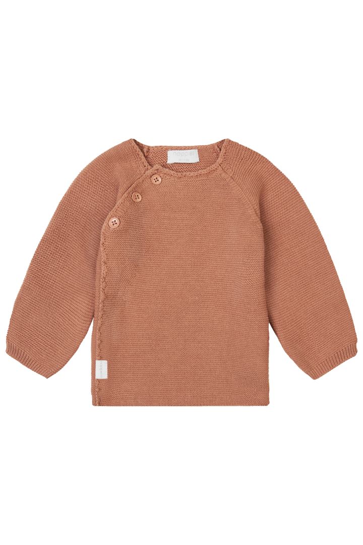 Organic Baby Wickel-Pullover terracotta