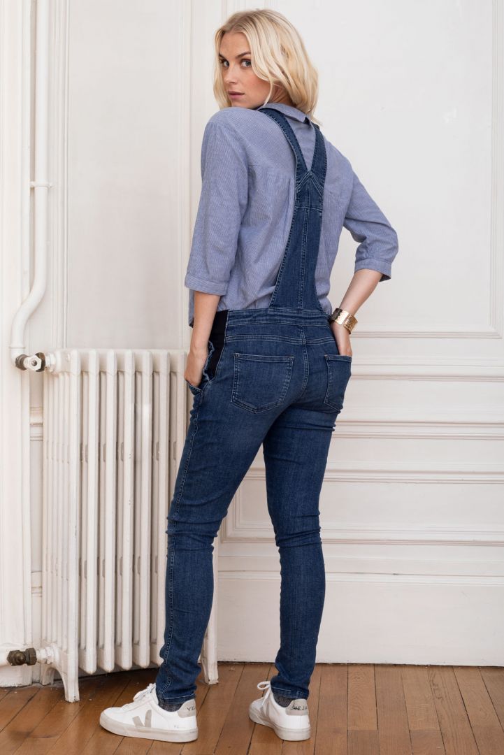 Slim Fit Umstandslatzhose denim