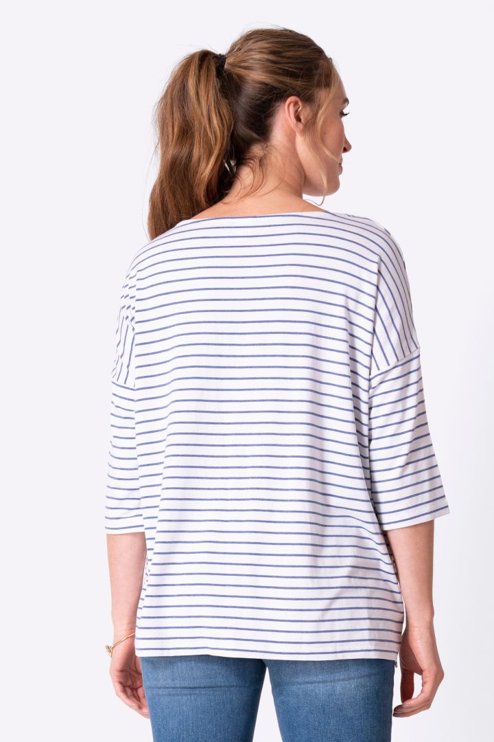 Breton Umstands- und Stillshirt weiß/blau