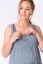 Preview: Maternity and Nursing Dress with Pompom Trim blue