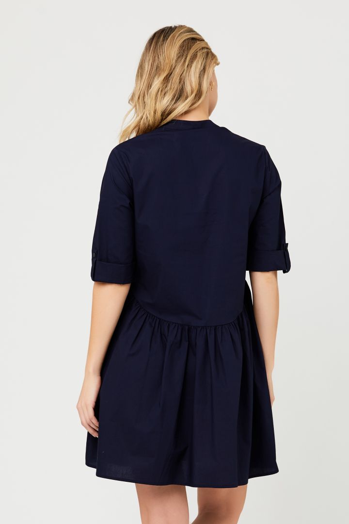 Umstands- und Stillkleid aus Popeline navy