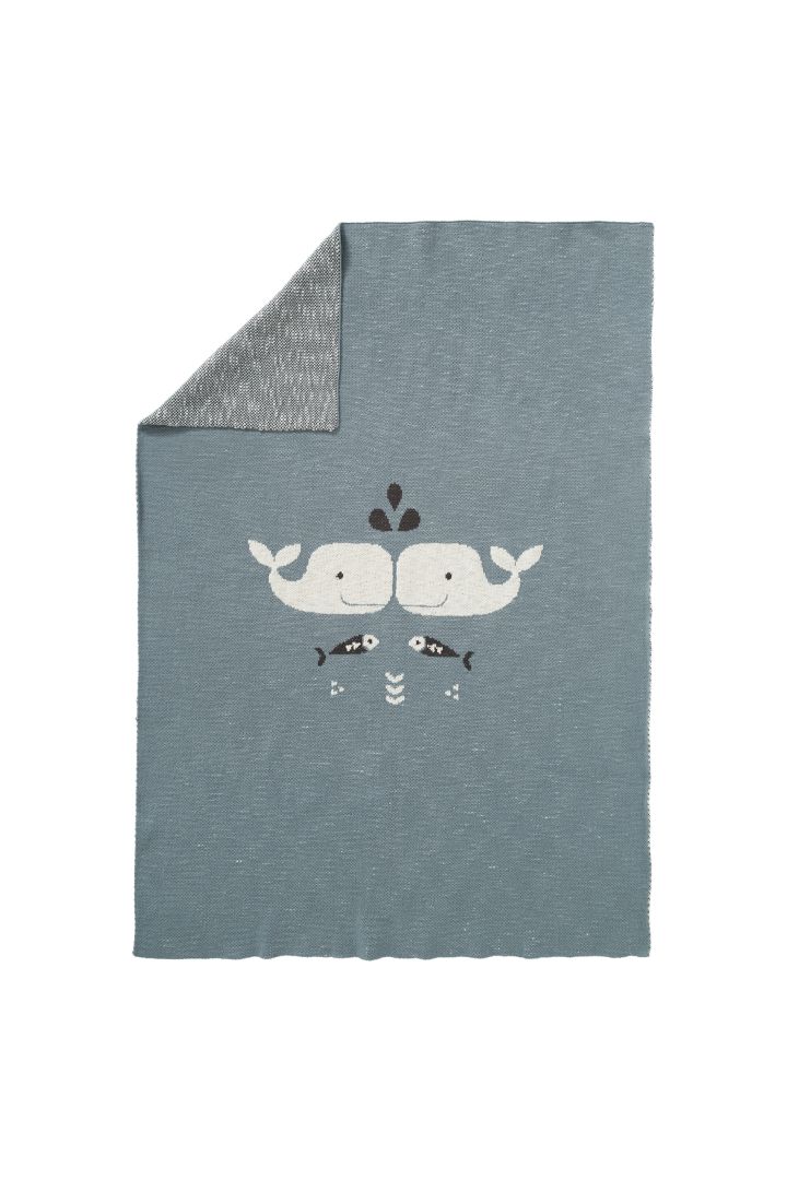 Organic Knitted Baby Blanket Whale