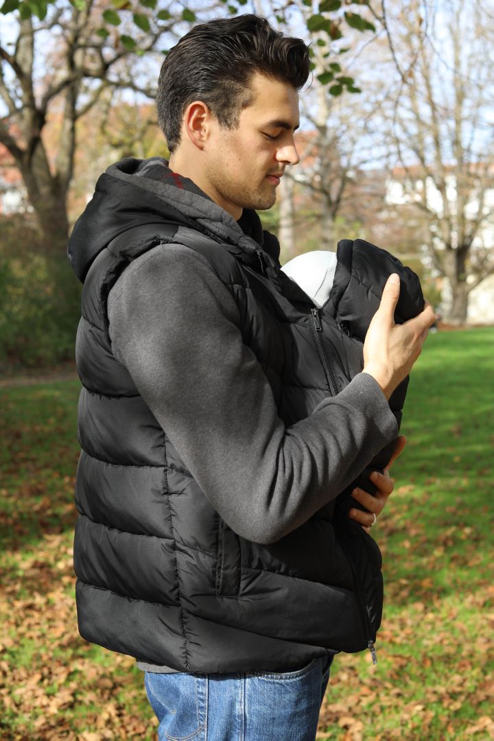 Papa 2-in-1 Eco Weste mit Babytrage-Einsatz schwarz