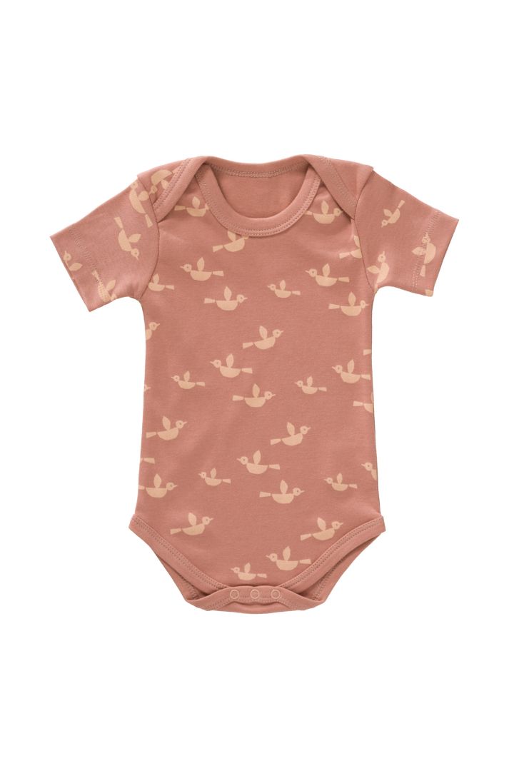 Organic Kurzarmbody mit Vogel Print