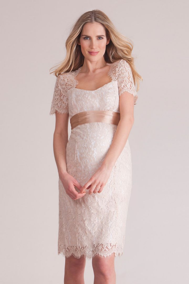 Spitzen Umstandskleid champagner