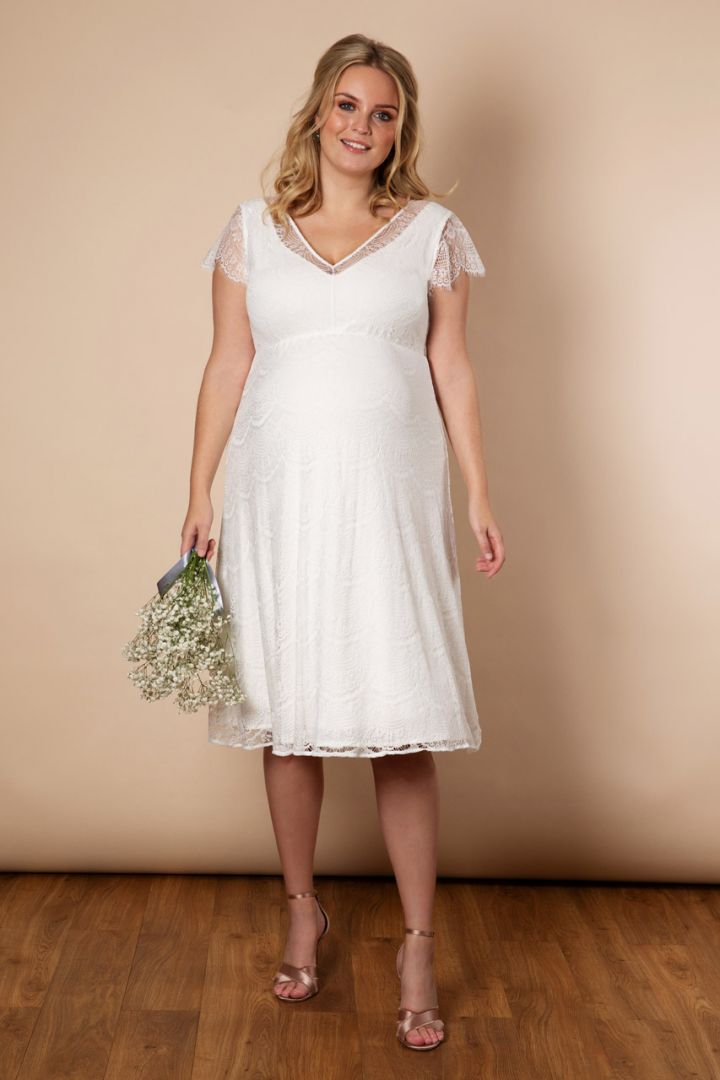 Plus Size Maternity Wedding Dress with Sweetheart Neckline