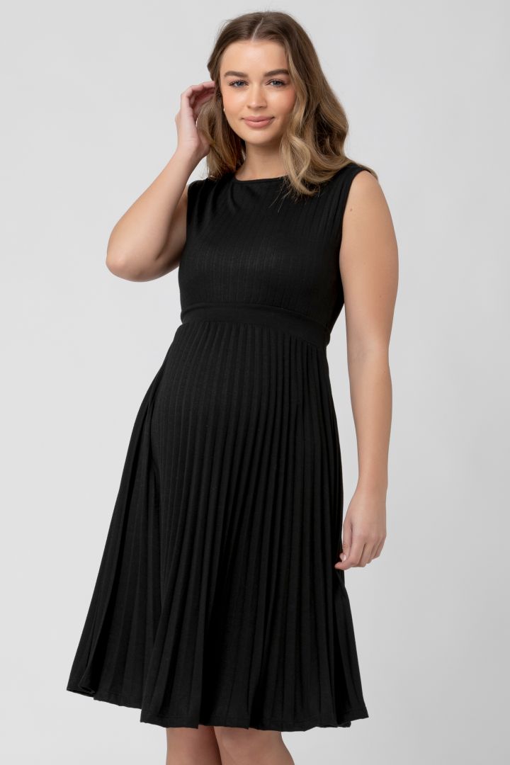 Maternity Dress with Pleats black