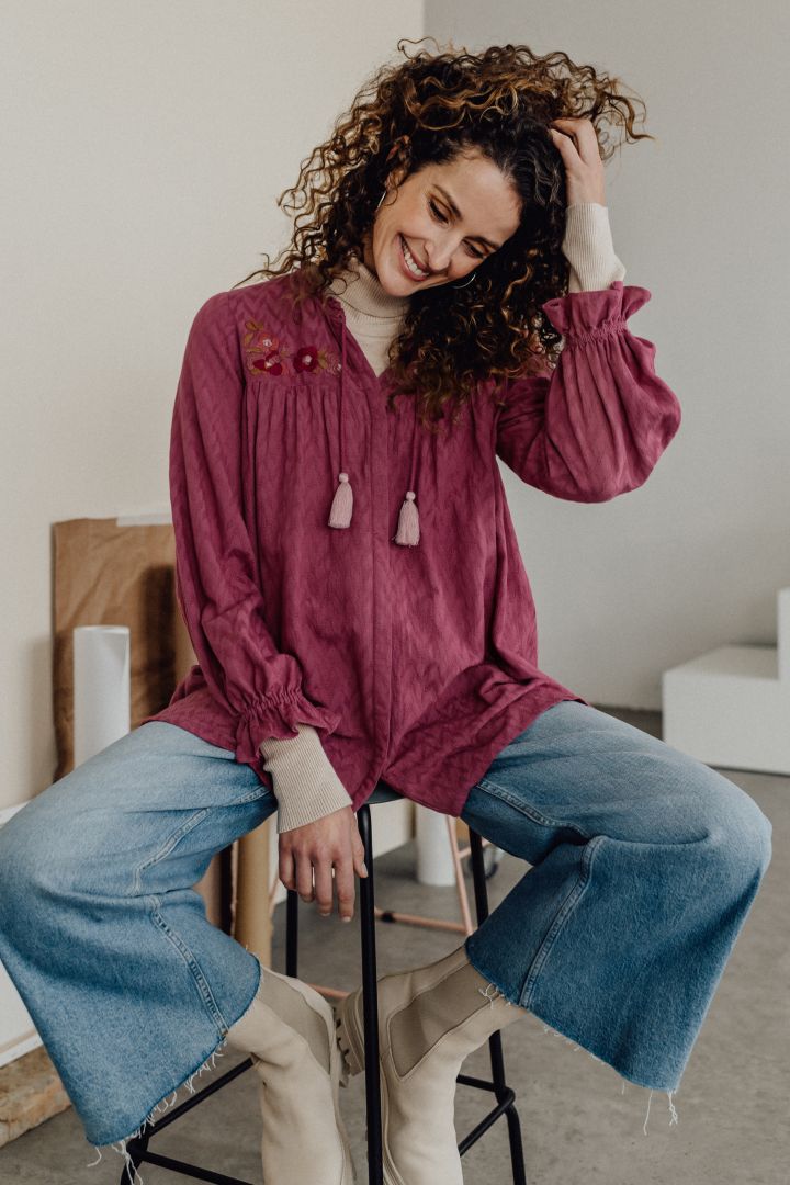 Umstands- und Still-Tunika mit Quasten berry