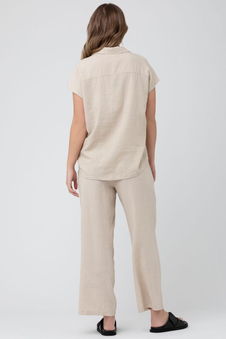 Leinen Umstandshose sand