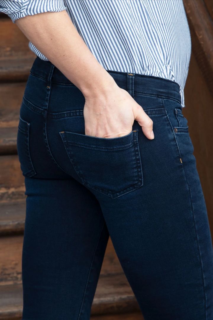 Slim Fit Maternity Jeans with Seamless Band denim