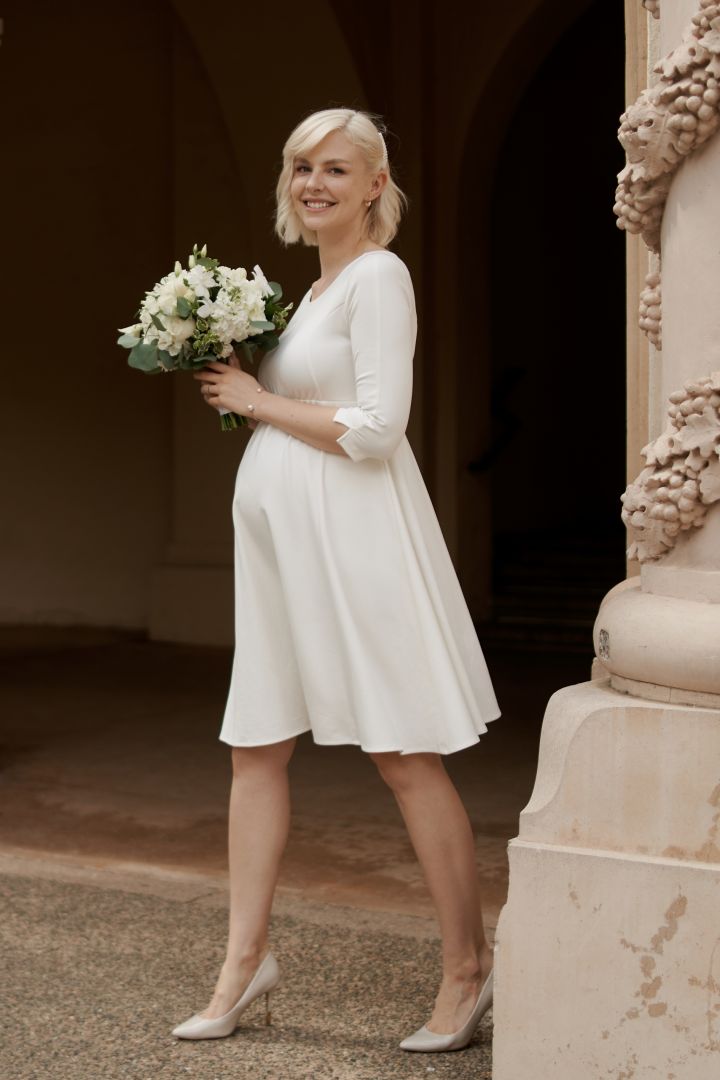 Ecovero Umstandsbrautkleid mit Keyhole Rückenausschnitt