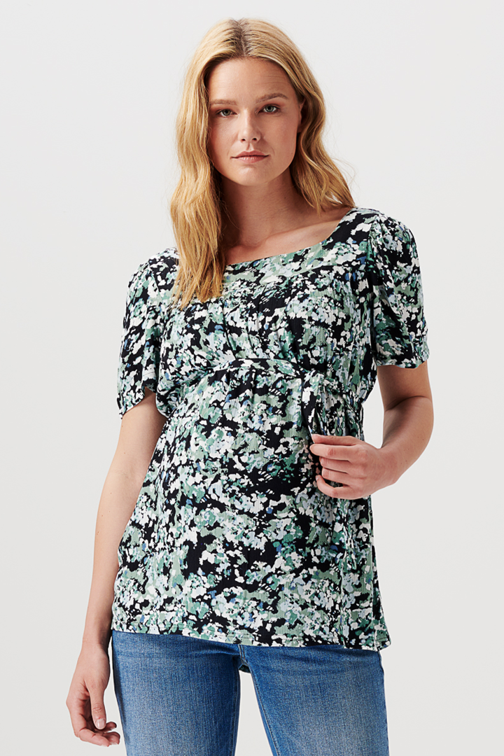 Maternity Blouse with Allover Print