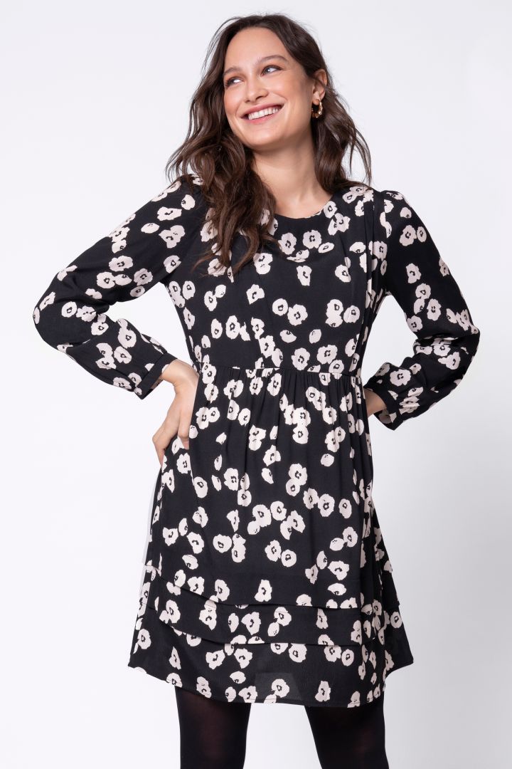 Maternity and Nursing Dress with Floral Print