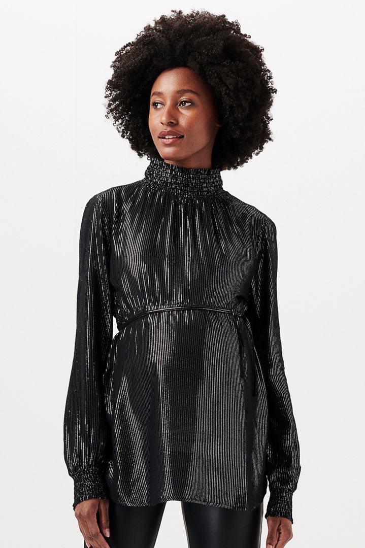 Evening Maternity Blouse with High Neck