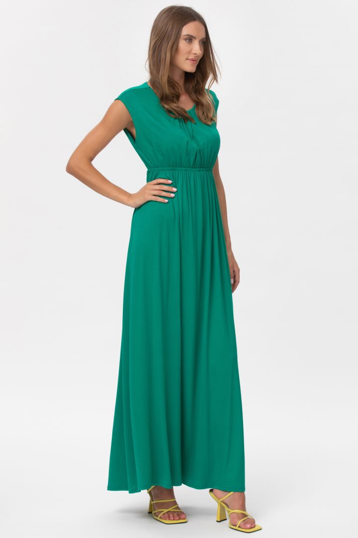 Maxi Maternity Dress with Back Cutout green