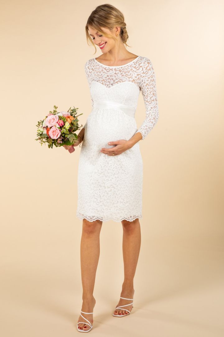 Umstandsbrautkleid mit Herz-Dekolleté