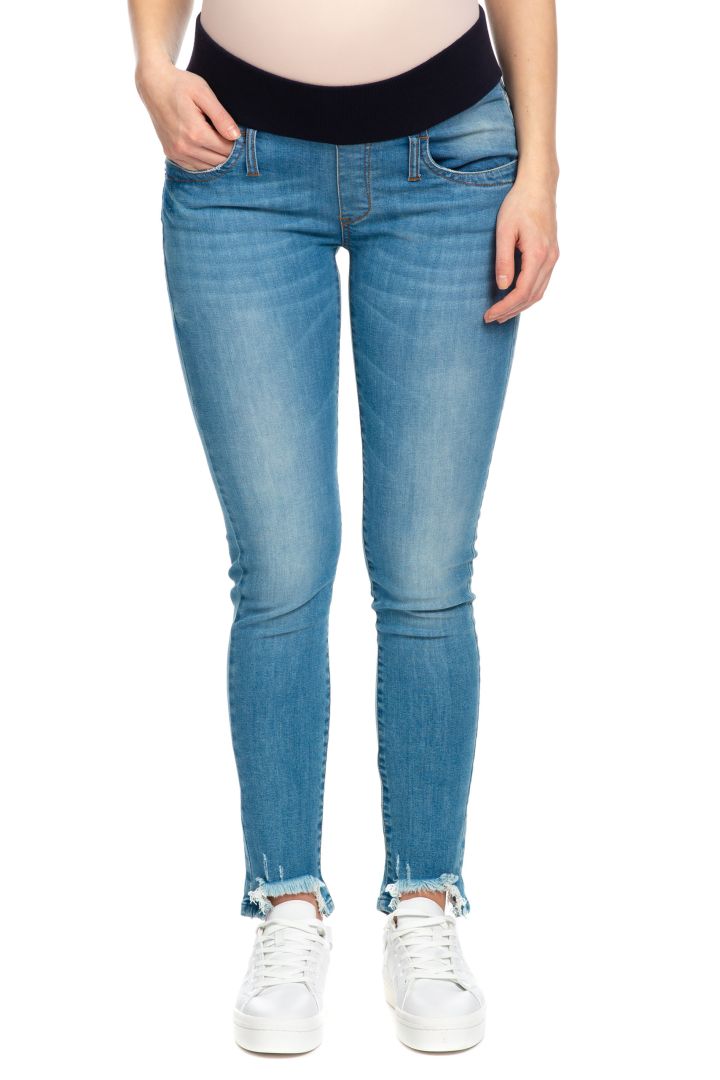 Ripped Umstandsjeans mit offenem Saum